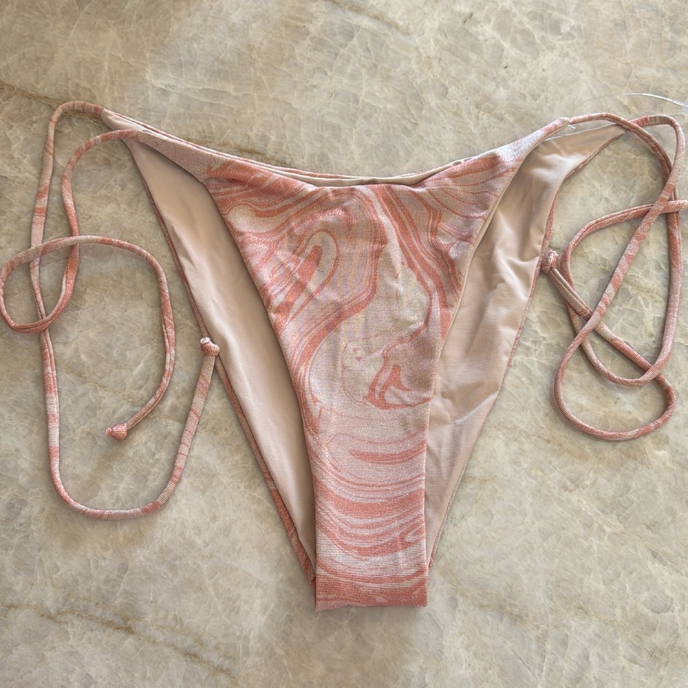 NWOT L*Space Shimmer All Swirled Up Lennox Bikini Bottom‎ Classic Side Ties